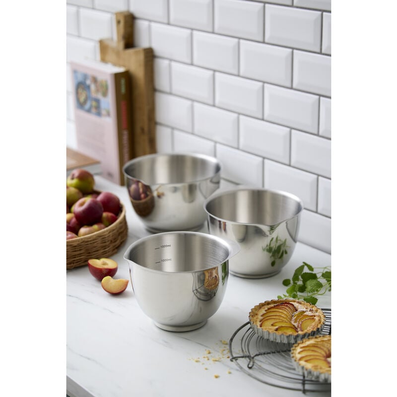 Rosti Skåle 3 dele 1,5, 2 og 3 L i stål, Margrethe